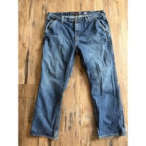 Ariat FR M4 Jeans Men's  Med.Blue Wash Relaxed Bootcut Workwear Size 42x32
